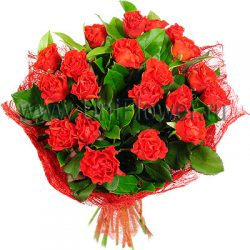 Букет 19 красных роз «Желание»