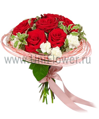 Букет 9 бордовых роз «Бархат»