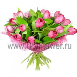 Букет тюльпанов «Розовый бум»