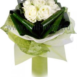 Букет белых роз «Катрин»