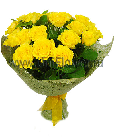 Букет 21 желтая роза «Акапулько»