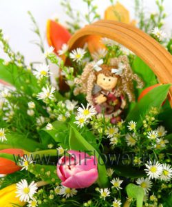 Корзиночка с тюльпанами