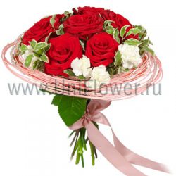 Букет 9 бордовых роз «Бархат»