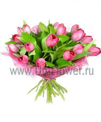 Букет тюльпанов «Розовый бум»