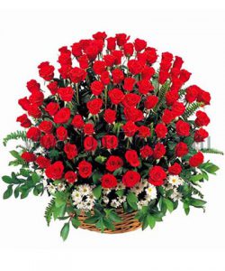 Корзина 101 роза «Триумф»